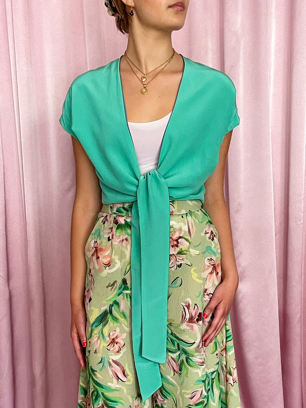 Misty | reversible pistachio/periwinkle colorblock